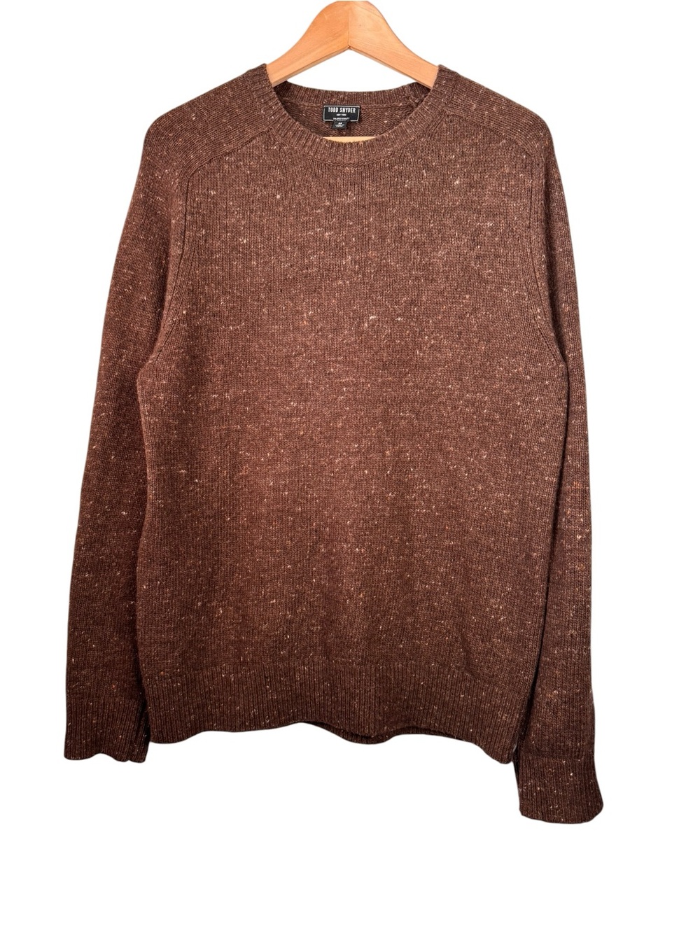 Todd Snyder Donegal Crew Neck Sweater Size Medium Brown Flecked Wool Blend